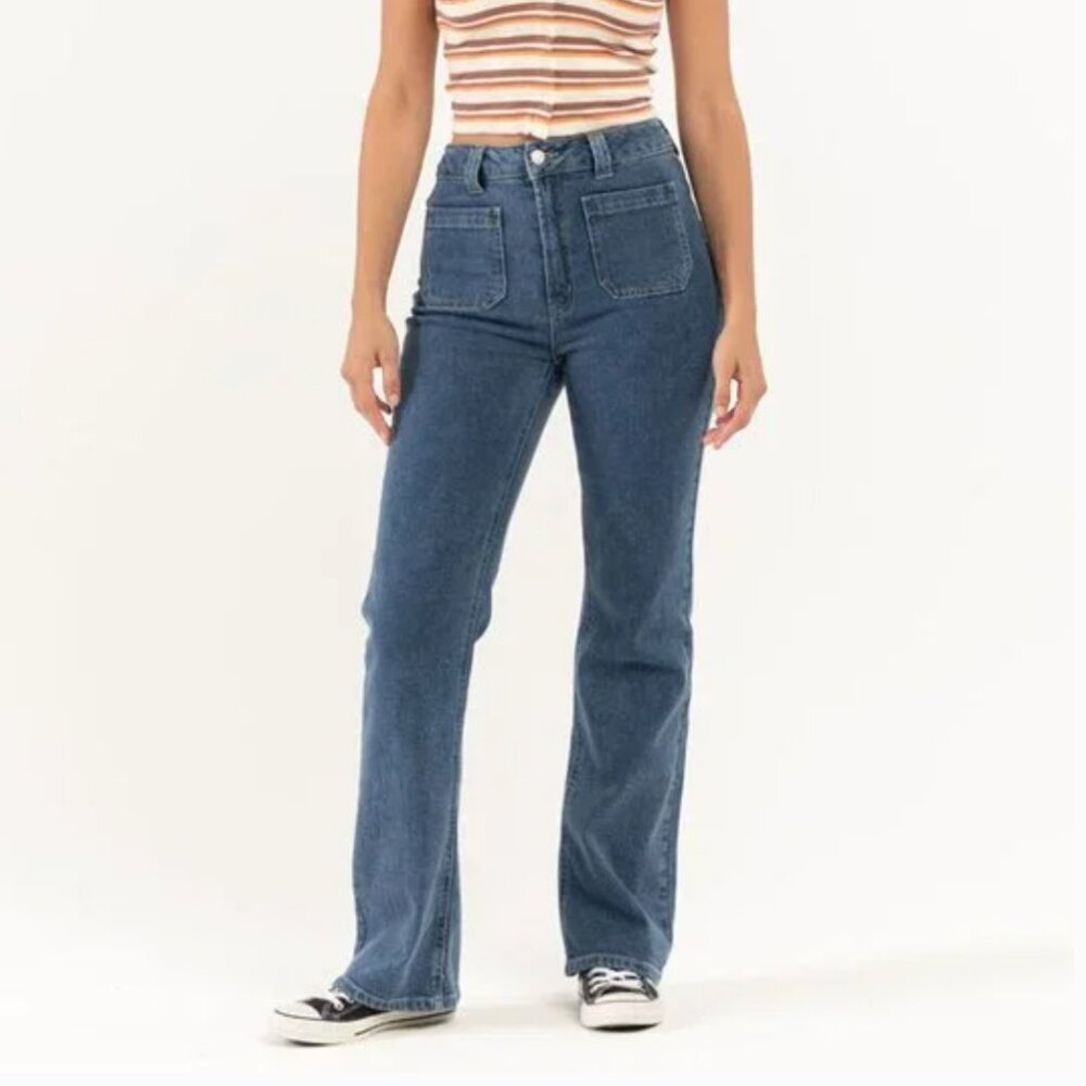 RSQ Gwen High Rise Patch Pocket Flare Leg Jeans
